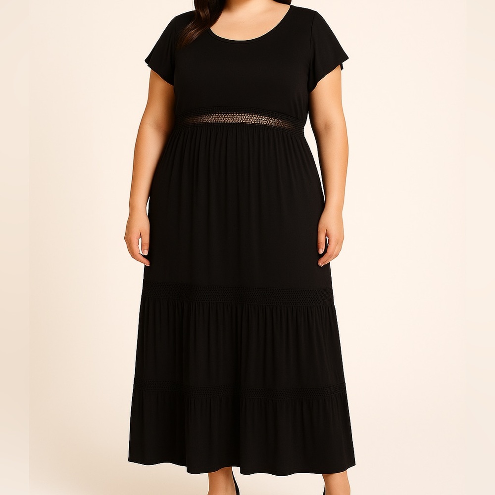 Cable & Gauge Classic Black Maxi Dress